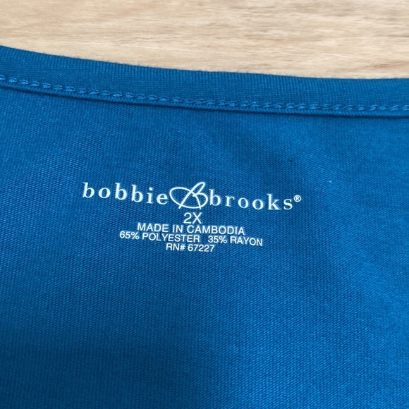 Bobbie Brooks 1X Blue Long Sleeve Blouse - Picture 8 of 10